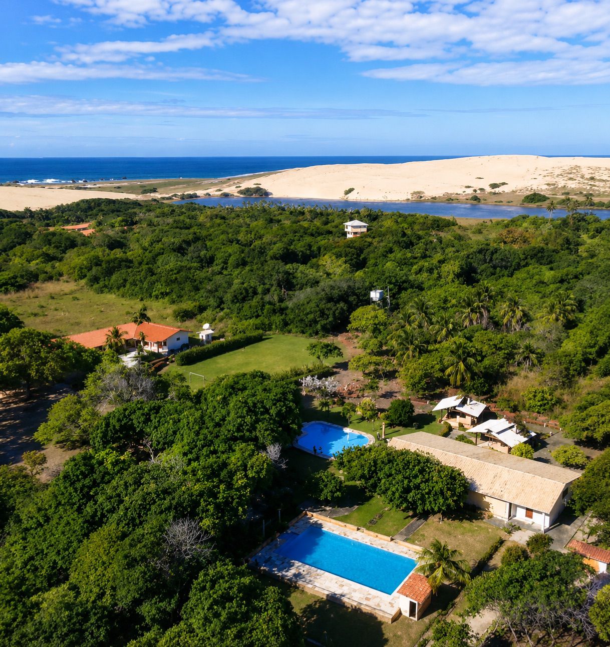Beach Farm property between the lagoon and the dunes