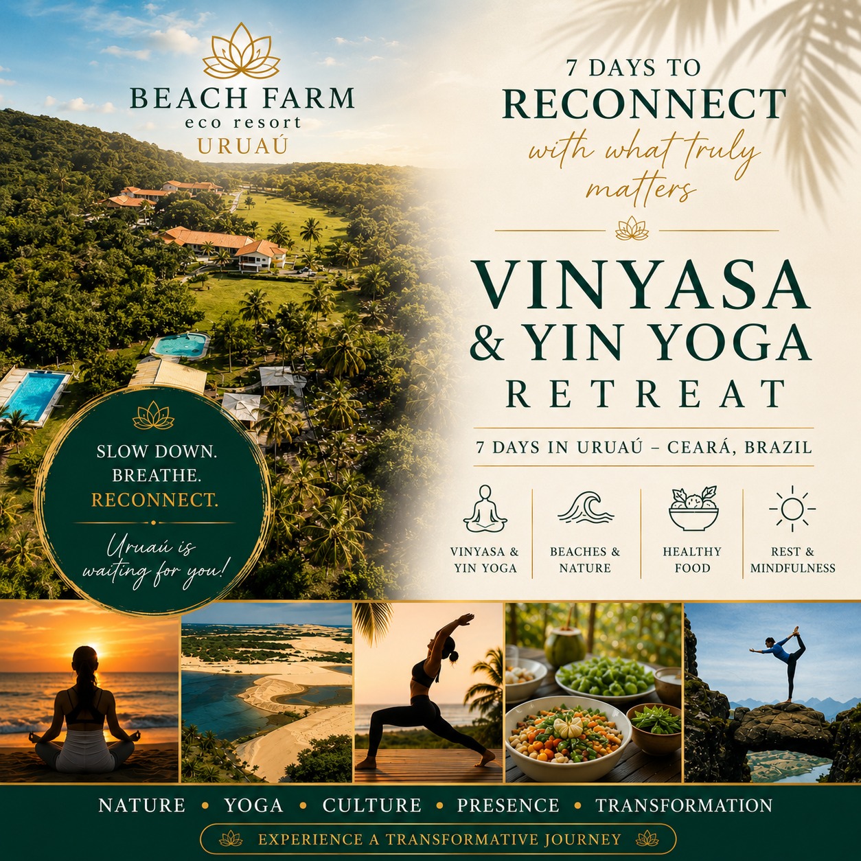 Vinyasa & Yin Yoga Retreat at Beach Farm Uruaú